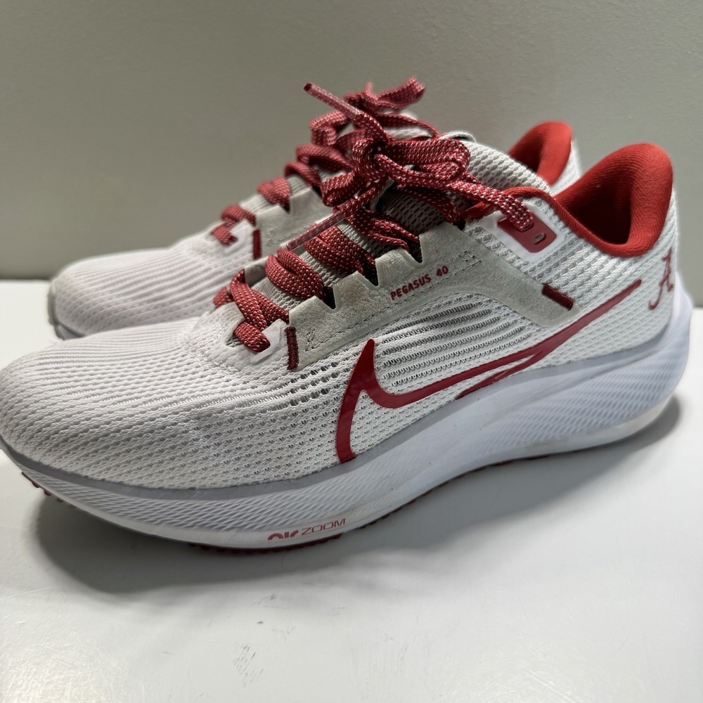Nike Women's University Of Alabama Sneaker 5.5 White Grey Crimson